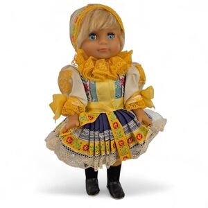 Vintage European Folk Doll – Handmade Traditional Costume Collectible 10”